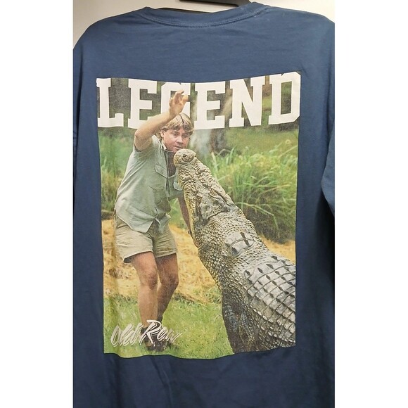 RARE The Crocodile Hunter Steve Irwin Double Sided Long Sleeve Pocket Tee Medium - Picture 4 of 6